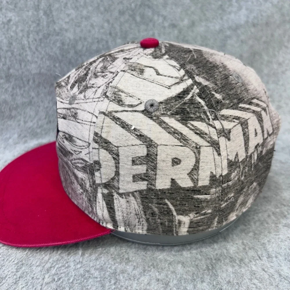 Superman Shield Logo Youth Red Grey DC Comics Snapback Hat Graphic Print OSFM